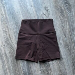 Aritzia Golden TNA Chocolate Brown Biker Shorts